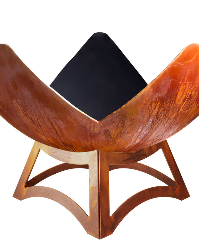 "Fire Flower" Fire Bowl with Hollow Base (Made In USA)