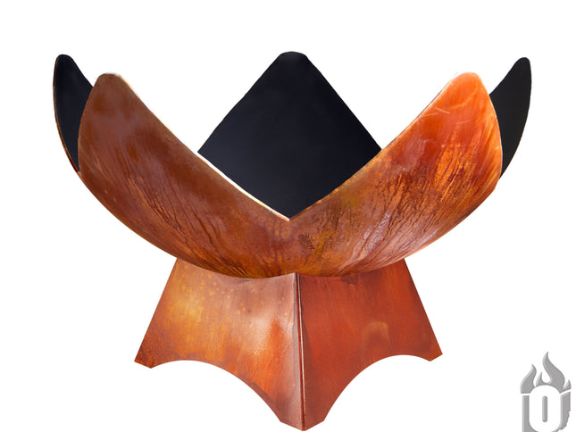 Ohio Flame Fire Flower Fire Bowl, Standard Base, Patina, 30"-41"