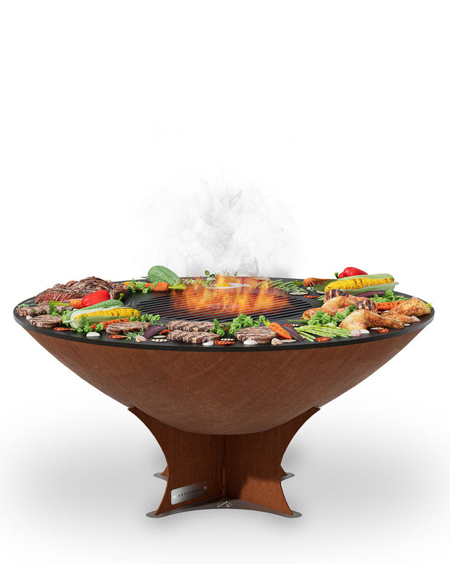 Arteflame Classic 40″ — Fire Pit with Cooktop (CORTEN Bowl; Short Round / Short Euro / Built-In No Base)