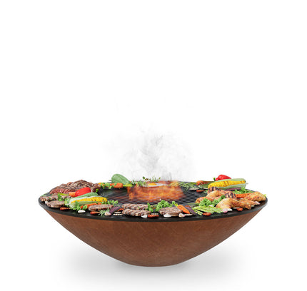 Arteflame Classic 40″ — Fire Pit with Cooktop (CORTEN Bowl; Short Round / Short Euro / Built-In No Base)