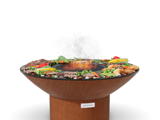 Arteflame Classic 40″ Fire Pit with Cooktop, CORTEN, Multiple Bases