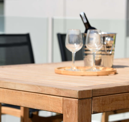 Rinjani Rectangular Teak Table and Fortuna Armchair Dining Set