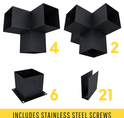 DIY Pergola Bracket Kit for a Freestanding Pergola With Roof Rafters - Any Size Up to 24' x 12'