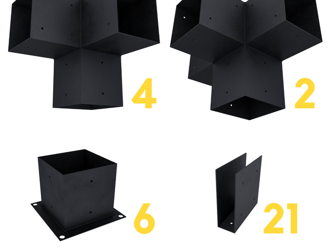 DIY Pergola Bracket Kit for a Freestanding Pergola With Roof Rafters - Any Size Up to 24' x 12'