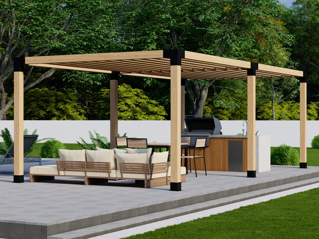 DIY Pergola Bracket Kit for a Freestanding Pergola With Slatted Roof - Any Size Up to 24' x 12'