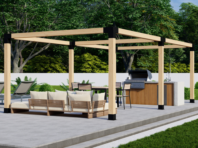 DIY Pergola Bracket Kit for a Freestanding Pergola Frame - Any Size Up to 24' x 12'