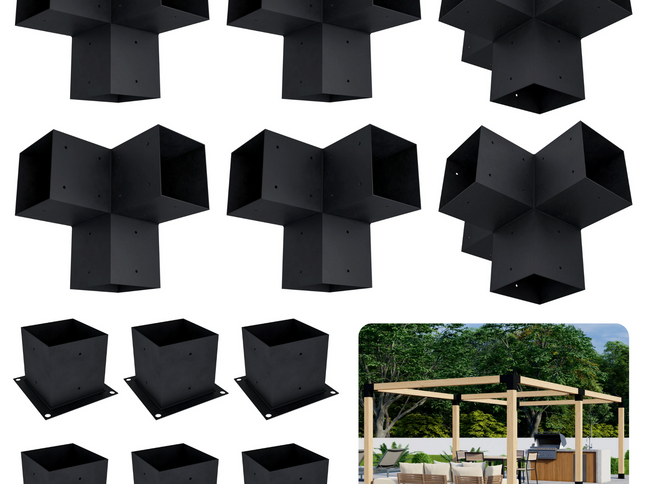 DIY Pergola Bracket Kit for a Freestanding Pergola Frame - Any Size Up to 24' x 12'
