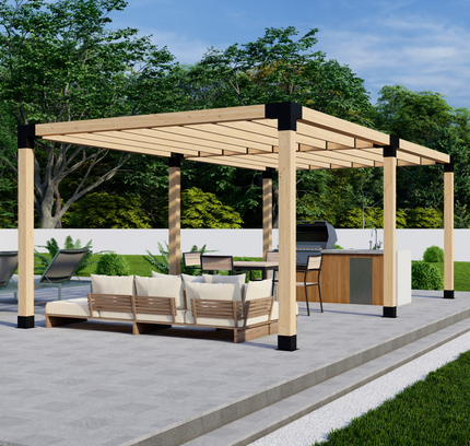 DIY Pergola Bracket Kit for a Freestanding Pergola With Slatted Roof - Any Size Up to 24' x 12'