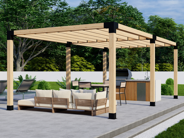 DIY Pergola Bracket Kit for a Freestanding Pergola With Slatted Roof - Any Size Up to 24' x 12'