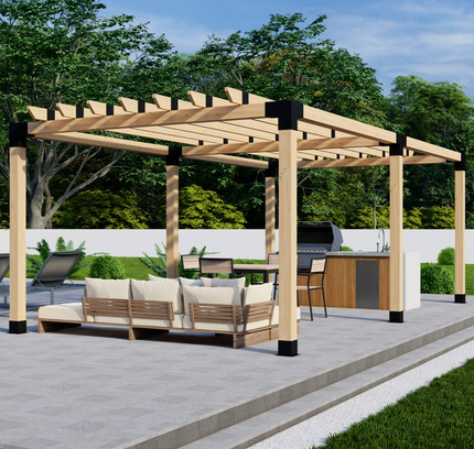 DIY Pergola Bracket Kit for a Freestanding Pergola With Roof Rafters - Any Size Up to 24' x 12'