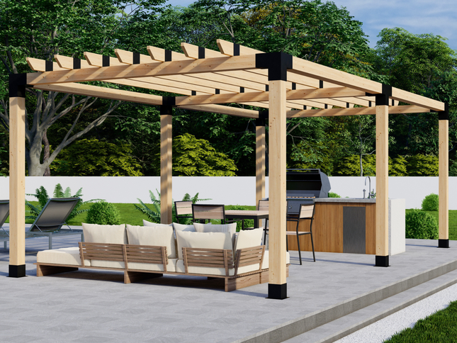 DIY Pergola Bracket Kit for a Freestanding Pergola With Roof Rafters - Any Size Up to 24' x 12'