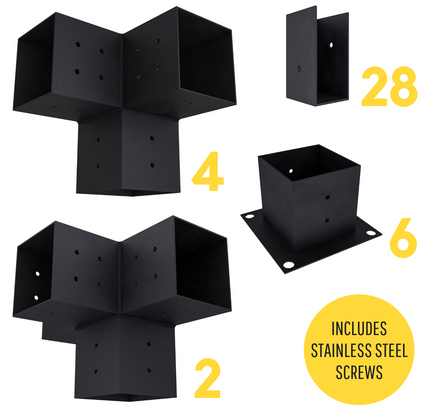 DIY Pergola Bracket Kit for a Freestanding Pergola With Slatted Roof - Any Size Up to 24' x 12'