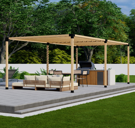DIY Pergola Bracket Kit for a Freestanding Pergola With Slatted Roof - Any Size Up to 24' x 12'