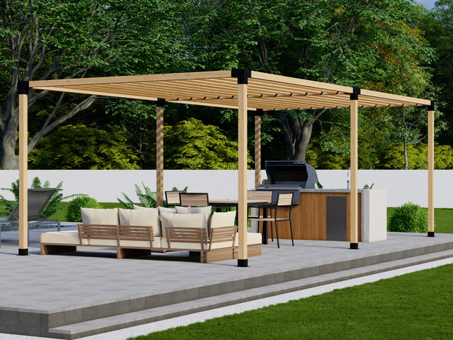 DIY Pergola Bracket Kit for a Freestanding Pergola With Slatted Roof - Any Size Up to 24' x 12'