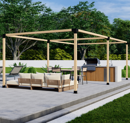 DIY Pergola Bracket Kit for a Freestanding Pergola Frame - Any Size Up to 24' x 12'