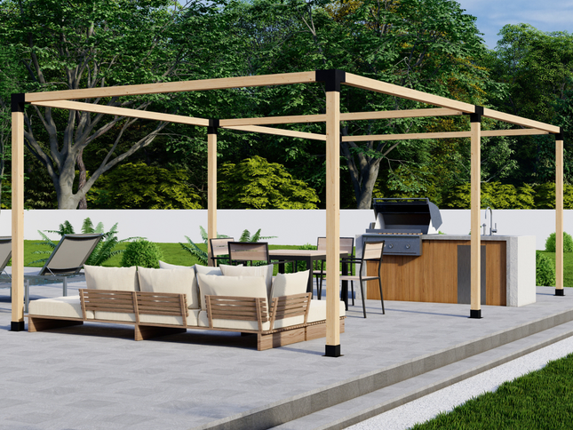 DIY Pergola Bracket Kit for a Freestanding Pergola Frame - Any Size Up to 24' x 12'