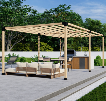 DIY Pergola Bracket Kit for a Freestanding Pergola With Slatted Roof - Any Size Up to 24' x 12'