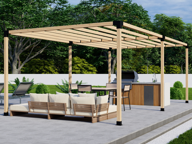 DIY Pergola Bracket Kit for a Freestanding Pergola With Slatted Roof - Any Size Up to 24' x 12'