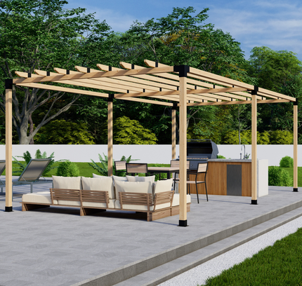 DIY Pergola Bracket Kit for a Freestanding Pergola With Roof Rafters - Any Size Up to 24' x 12'