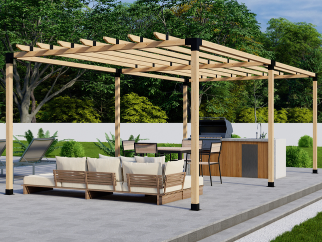 DIY Pergola Bracket Kit for a Freestanding Pergola With Roof Rafters - Any Size Up to 24' x 12'