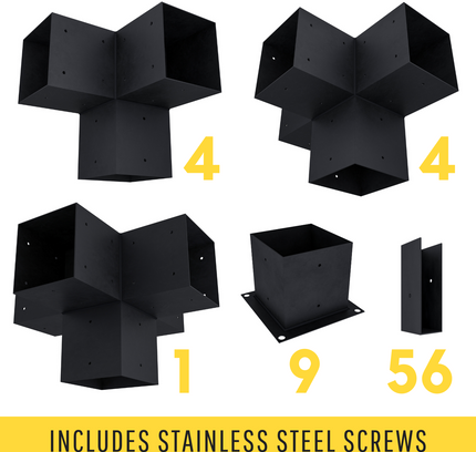 DIY Pergola Bracket Kit for a Freestanding Pergola With Slatted Roof - Any Size Up to 24' x 24'