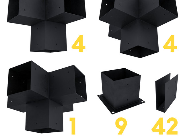DIY Pergola Bracket Kit for a Freestanding Pergola With Roof Rafters - Any Size Up to 24' x 24'