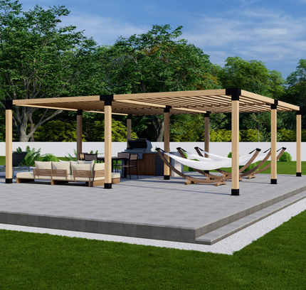 DIY Pergola Bracket Kit for a Freestanding Pergola With Slatted Roof - Any Size Up to 24' x 24'