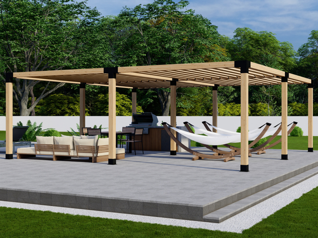 DIY Pergola Bracket Kit for a Freestanding Pergola With Slatted Roof - Any Size Up to 24' x 24'