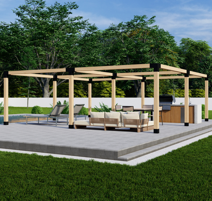 DIY Pergola Bracket Kit for a Freestanding Pergola Frame - Any Size Up to 24' x 24'