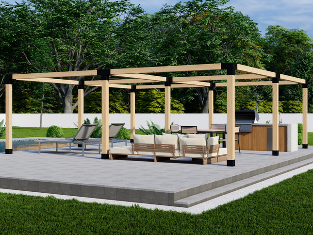 DIY Pergola Bracket Kit for a Freestanding Pergola Frame - Any Size Up to 24' x 24'