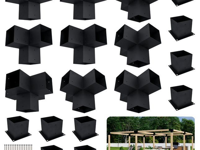 DIY Pergola Bracket Kit for a Freestanding Pergola Frame - Any Size Up to 24' x 24'