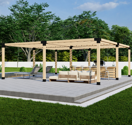 DIY Pergola Bracket Kit for a Freestanding Pergola With Slatted Roof - Any Size Up to 24' x 24'