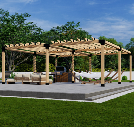 DIY Pergola Bracket Kit for a Freestanding Pergola With Roof Rafters - Any Size Up to 24' x 24'