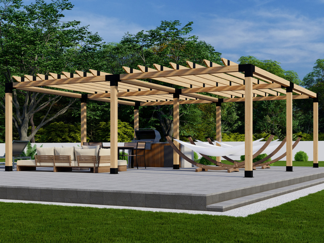 DIY Pergola Bracket Kit for a Freestanding Pergola With Roof Rafters - Any Size Up to 24' x 24'