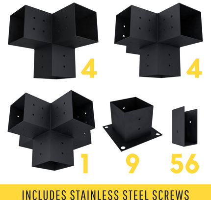 DIY Pergola Bracket Kit for a Freestanding Pergola With Slatted Roof - Any Size Up to 24' x 24'