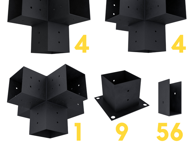 DIY Pergola Bracket Kit for a Freestanding Pergola With Slatted Roof - Any Size Up to 24' x 24'