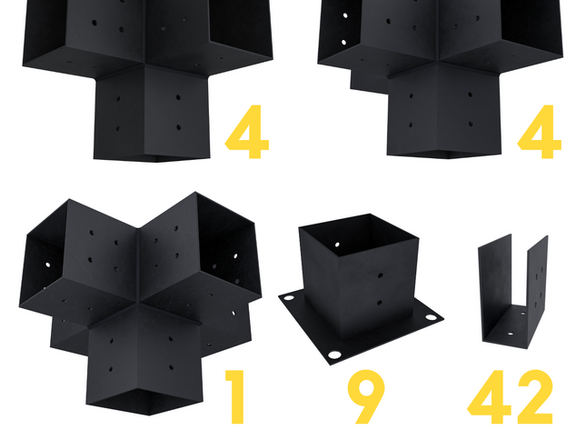 DIY Pergola Bracket Kit for a Freestanding Pergola With Roof Rafters - Any Size Up to 24' x 24'