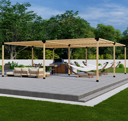 DIY Pergola Bracket Kit for a Freestanding Pergola With Slatted Roof - Any Size Up to 24' x 24'