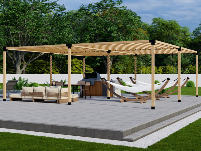 DIY Pergola Bracket Kit for a Freestanding Pergola With Slatted Roof - Any Size Up to 24' x 24'