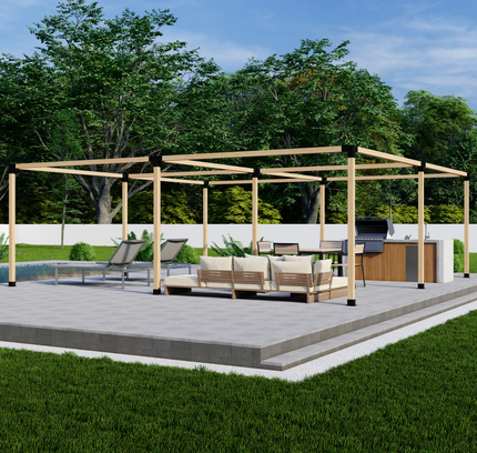 DIY Pergola Bracket Kit for a Freestanding Pergola Frame - Any Size Up to 24' x 24'