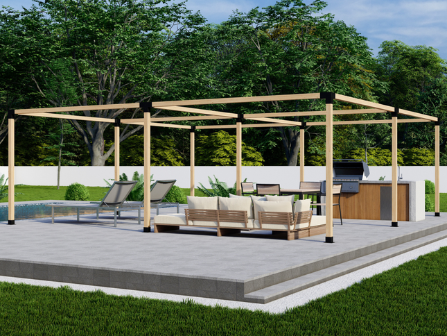DIY Pergola Bracket Kit for a Freestanding Pergola Frame - Any Size Up to 24' x 24'