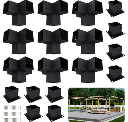 DIY Pergola Bracket Kit for a Freestanding Pergola Frame - Any Size Up to 24' x 24'