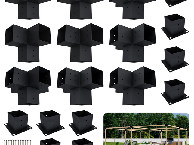 DIY Pergola Bracket Kit for a Freestanding Pergola Frame - Any Size Up to 24' x 24'