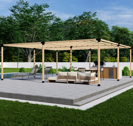 DIY Pergola Bracket Kit for a Freestanding Pergola With Slatted Roof - Any Size Up to 24' x 24'