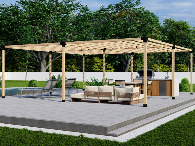 DIY Pergola Bracket Kit for a Freestanding Pergola With Slatted Roof - Any Size Up to 24' x 24'