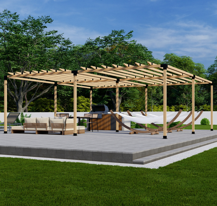 DIY Pergola Bracket Kit for a Freestanding Pergola With Roof Rafters - Any Size Up to 24' x 24'