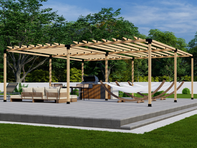 DIY Pergola Bracket Kit for a Freestanding Pergola With Roof Rafters - Any Size Up to 24' x 24'
