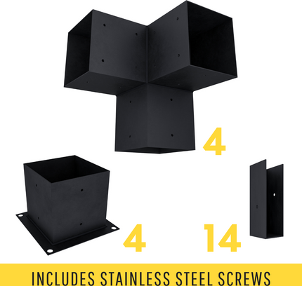 DIY Pergola Bracket Kit for a Freestanding Pergola With Slatted Roof - Any Size Up to 12' x 12'