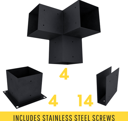 DIY Pergola Bracket Kit for a Freestanding Pergola With Roof Rafters - Any Size Up to 12' x 12'