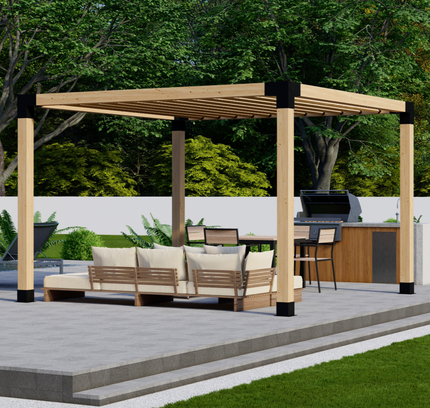 DIY Pergola Bracket Kit for a Freestanding Pergola With Slatted Roof - Any Size Up to 12' x 12'